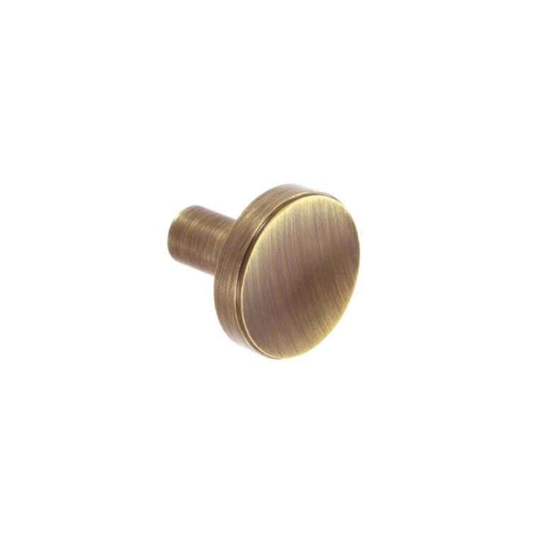 Smiths Architectural Solid Brass Disc Knob 32mm - Antique Brass