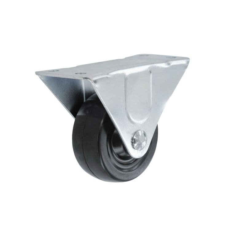 Smiths Ironmongery Rigid Castor Rubber Wheel - 50mm