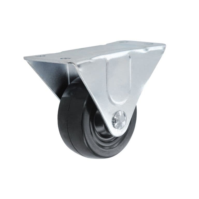 Smiths Ironmongery Rigid Castor Rubber Wheel - 64mm