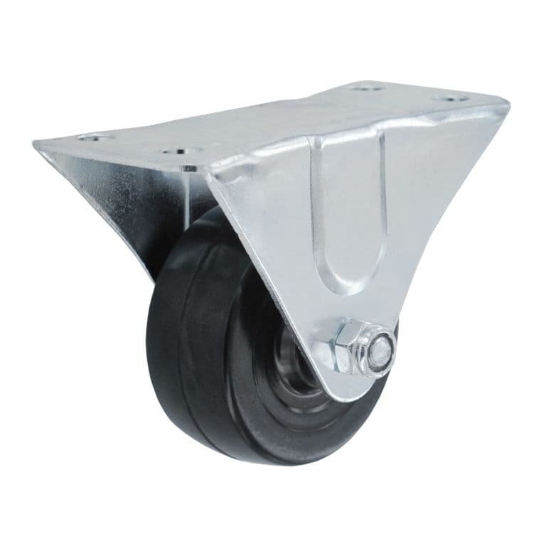 Smiths Ironmongery Rigid Castor Rubber Wheel - 75mm