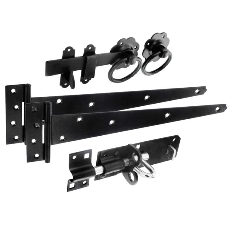 Smiths Ironmongery Ring Latch Side Gate Kit - Black