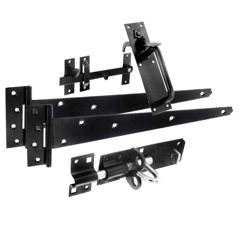Smiths Ironmongery Suffolk Latch Side Gate Kit - Black