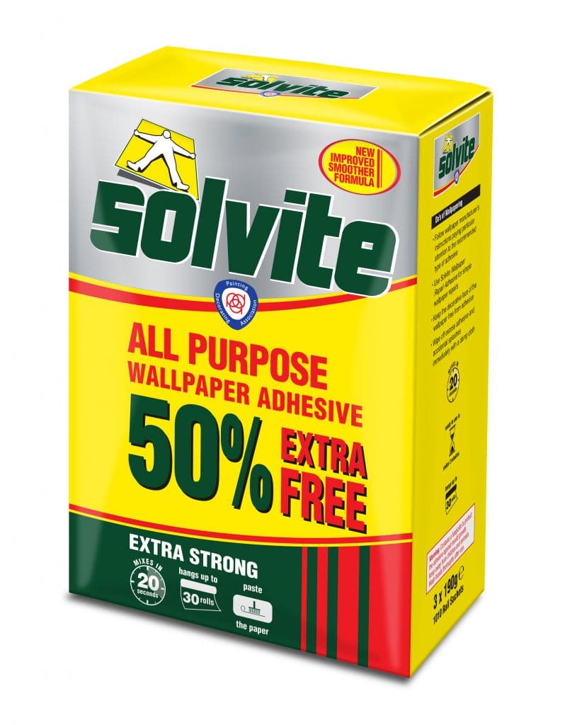 Solvite All Purpose Wallpaper Adhesive - 20 Roll Plus 50%
