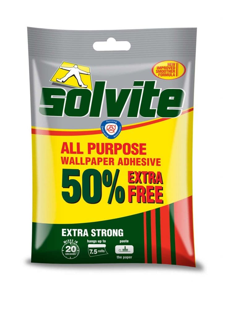 Solvite All Purpose Wallpaper Adhesive - 5 Roll + 50% Extra Free