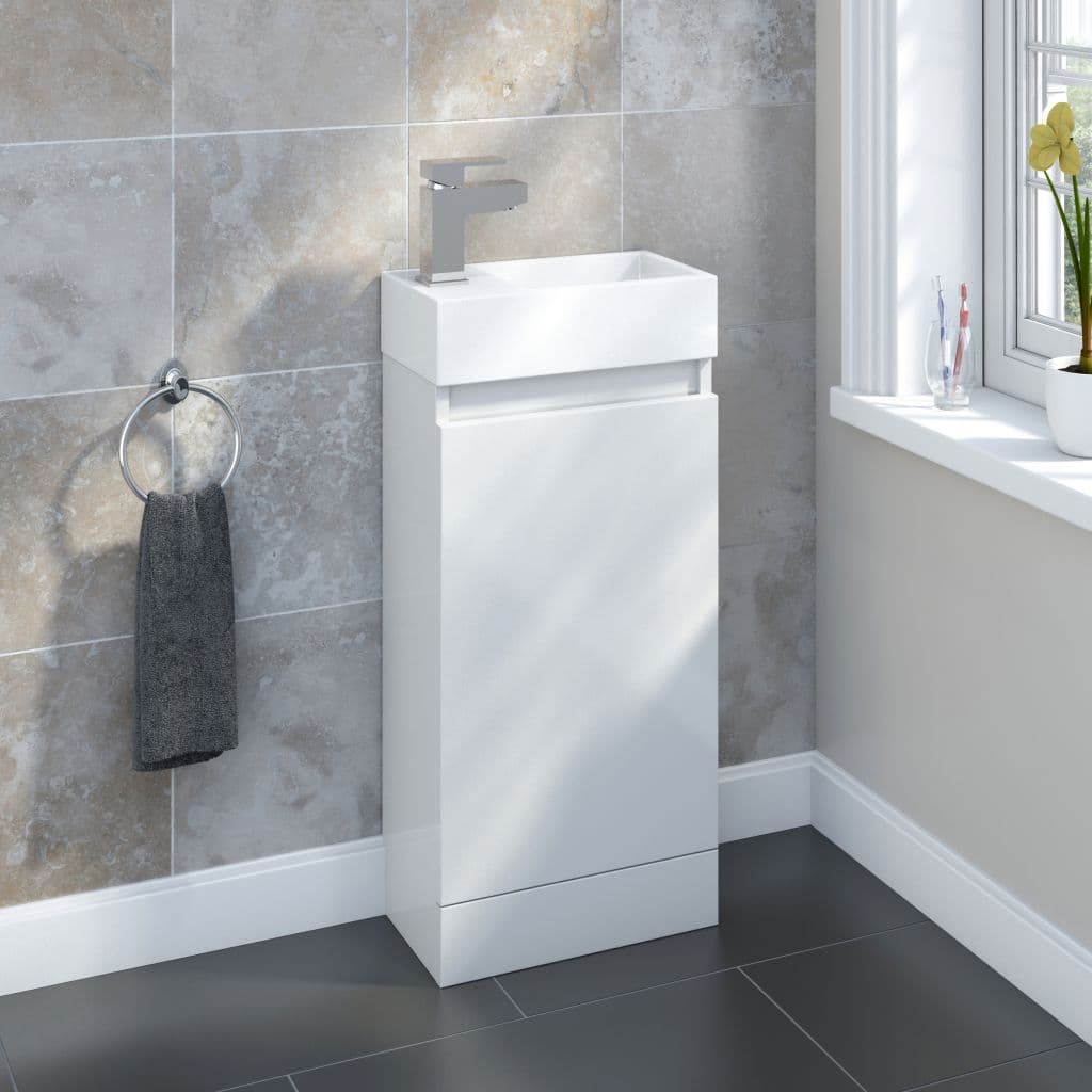 SP Epping Gloss White Floor Standing Unit - W: 395mm H: 750mm D: 215mm