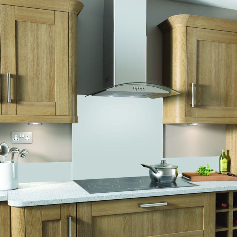 SP Glass Upstand 140mm x 1000mm - White