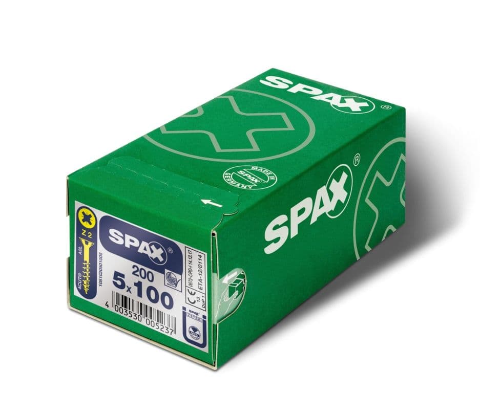Spax Flat Countersunk VP5 200 Pack - 5x100