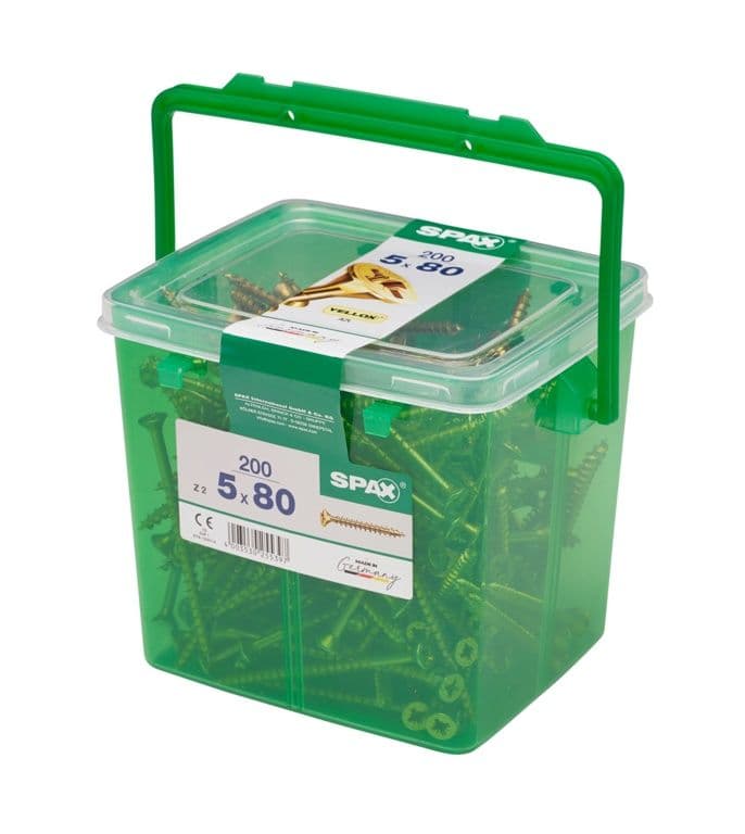 Spax Yellox Woodscrews - 5 x 80mm 200 Piece