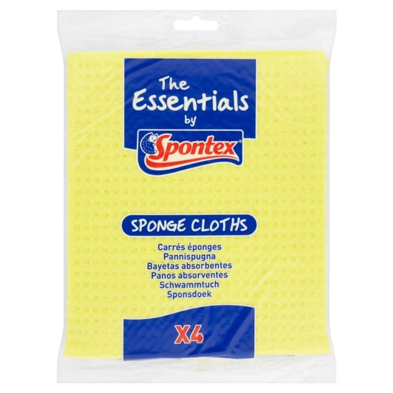 Spontex Essentials Sponge Cloths - Pack 4