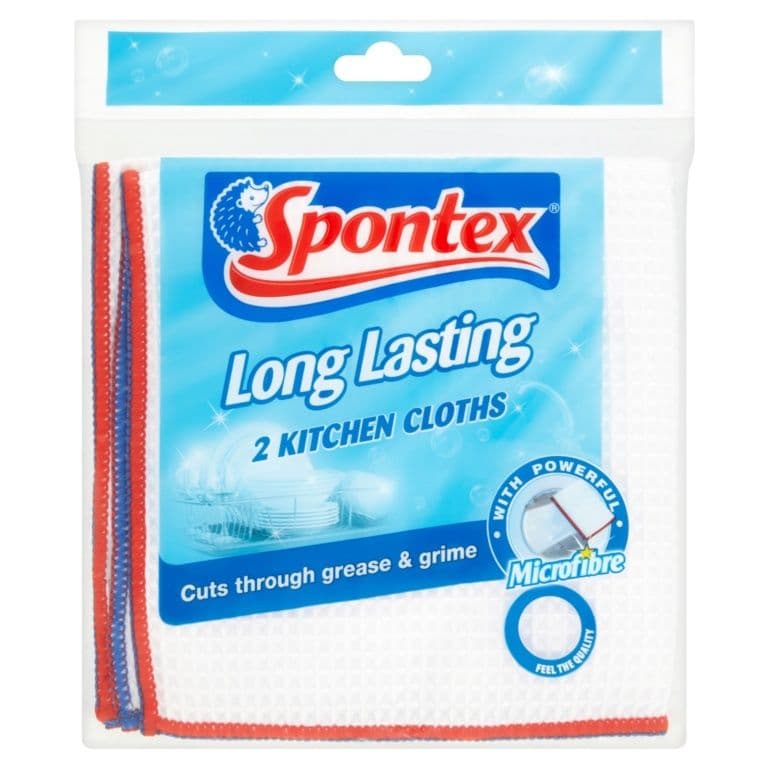 Spontex Long Last Kitchen Cloths - Pack 2