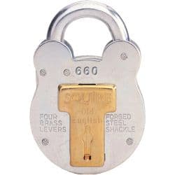 Squire 4-Lever Galvanised Steel - Old English Padlock - 64mm