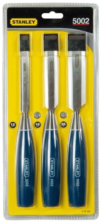 Stanley 5002 Bevel Edge Chisel Set - 3 Piece