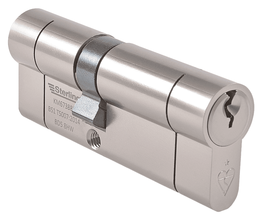 Sterling British Standard 1* Euro Cylinder Satin Nickel - 40 x 45mm