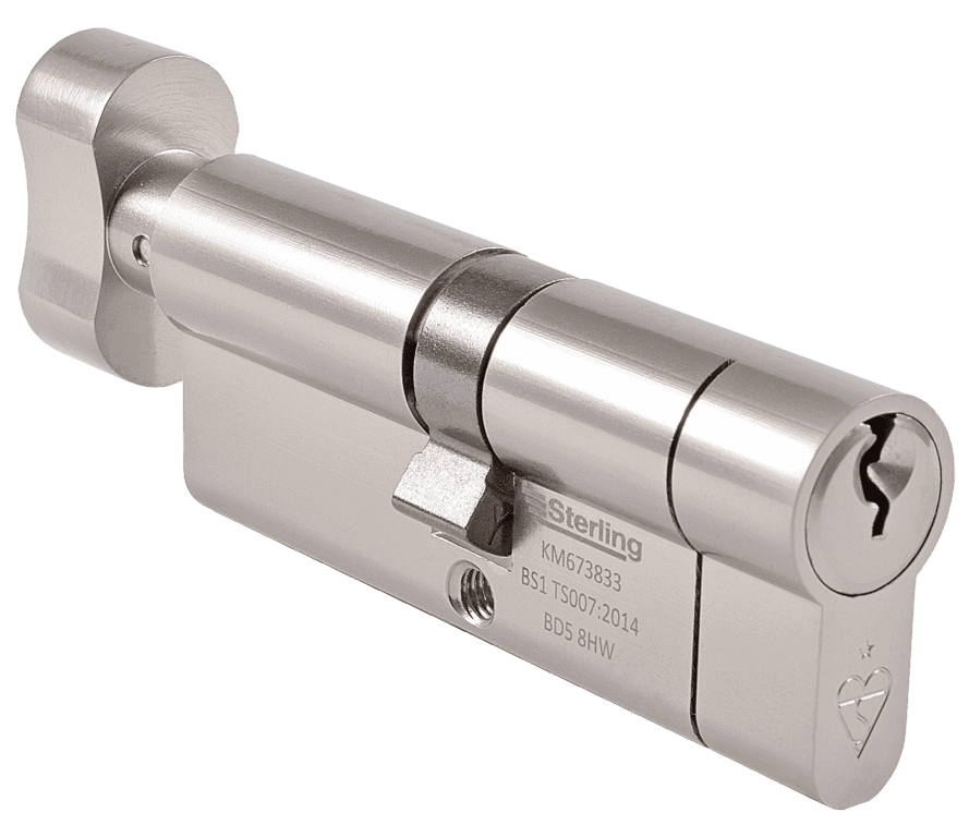 Sterling British Standard 1* Euro Cylinder Satin Nickel Thumbturn - 35 x 35mm