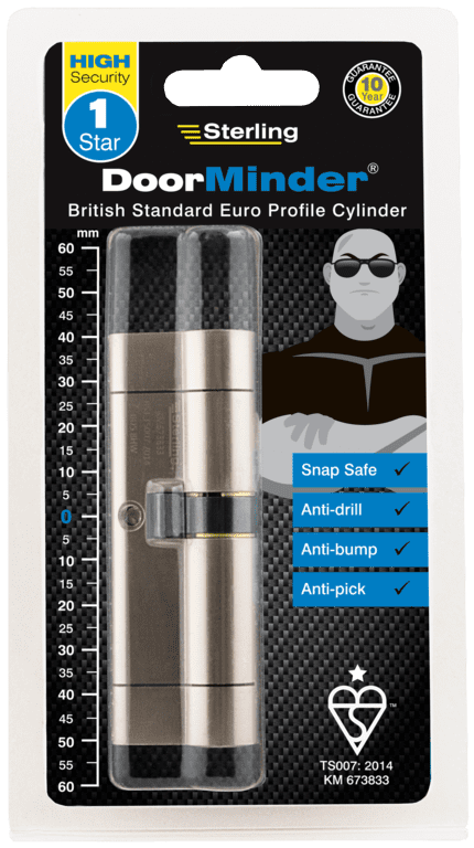 Sterling British Standard Euro Cylinder Satin Nickel - 35 x 55
