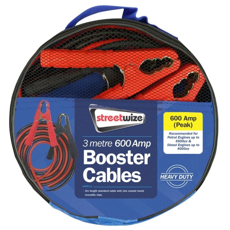 Streetwize Booster Cable 600 Amp To 4000cc - 20gm 3m Cable
