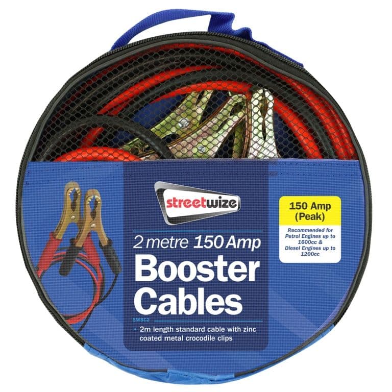 Streetwize Booster Cable with Metal Crocodile Clips - 2m/150 Amp