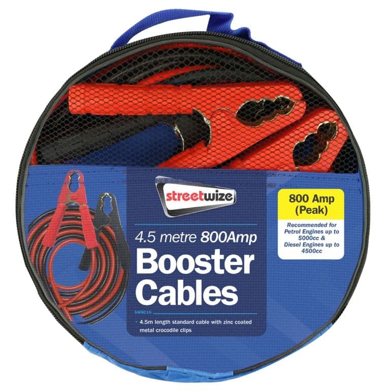 Streetwize Heavy Duty 4.5m Booster Cables - 800amp