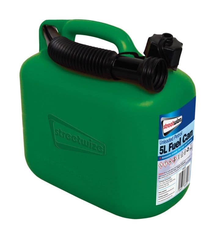 Streetwize Unleaded Fuel Can - Green 5L