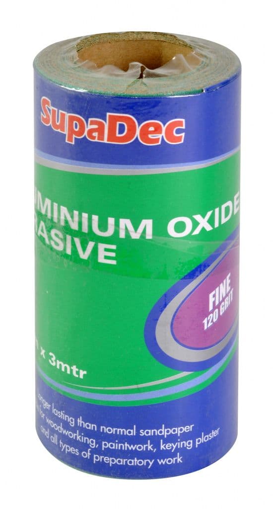 SupaDec Aluminium Oxide Roll - Fine Grade, 120 Grit, 3m