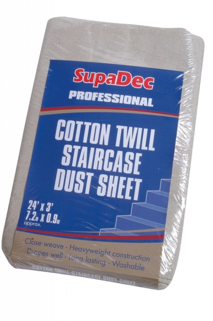 SupaDec Cotton Twill Staircase Dust Sheet - 24' x 3' (7.3m x 0.9m) approx