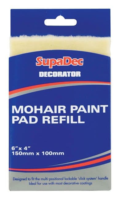 SupaDec Decorator Mohair Paint Pad Refill - 6" x 4" /150mm x 100mm