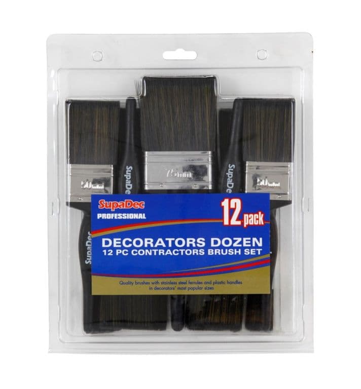 SupaDec Decorators Dozen Contractors Brush Set - 12 Pack