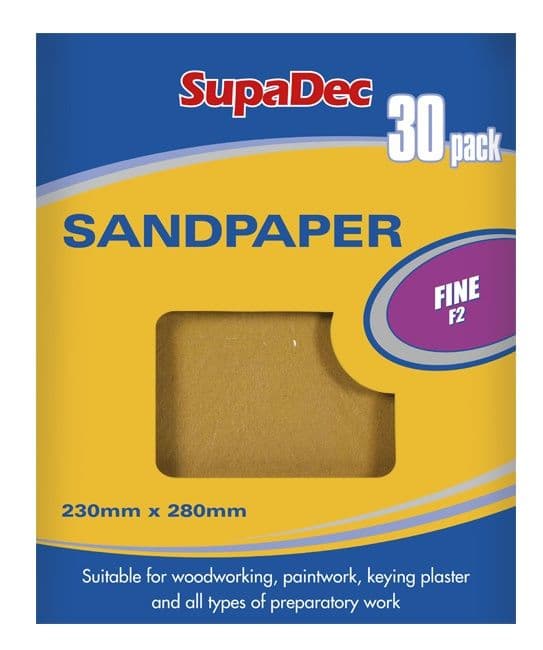 SupaDec General Purpose Sandpaper - Pack 30 Fine F2