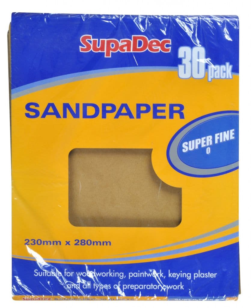 SupaDec General Purpose Sandpaper - Pack 30 Super Fine 0