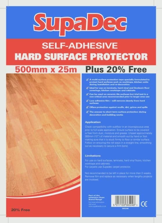 SupaDec Hard Floor Protector Film Plus 20% Extra - 500x25