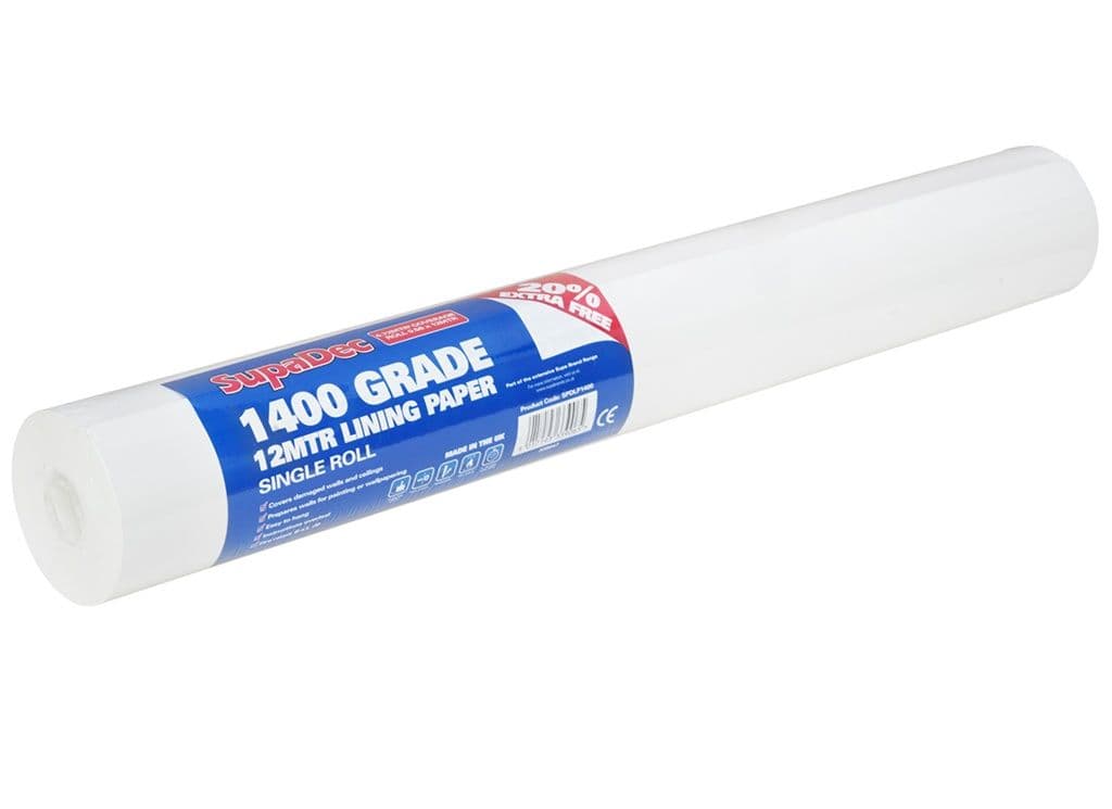 SupaDec Lining Paper 1400 Grade - 10m Plus 20% Free 6.72m2 Coverage