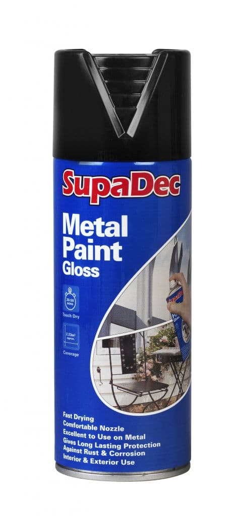 SupaDec Metal Spray Paint - 400ml Gloss Black