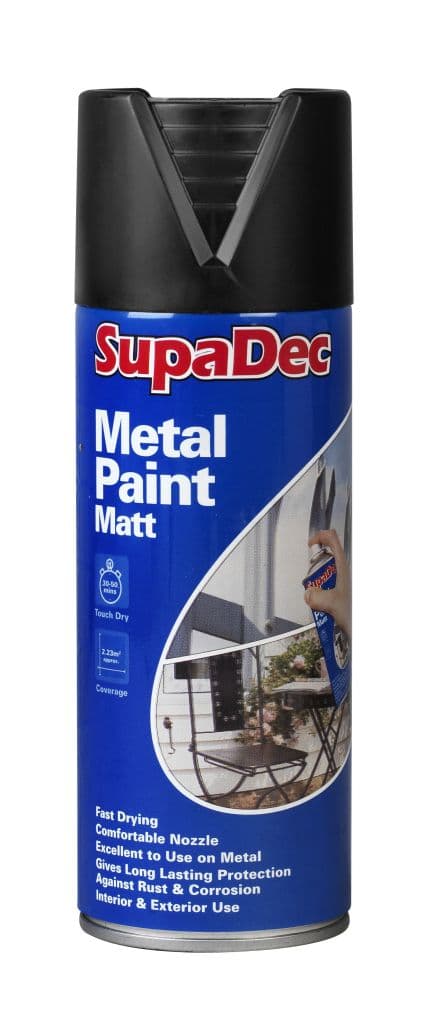 SupaDec Metal Spray Paint - 400ml Matt Black