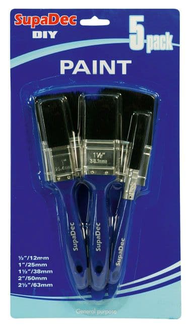 SupaDec Paint Brush Set - 12mm, 25mm, 38mm, 50mm, 63mm