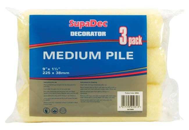 SupaDec Roller Refills - 9" x 1.5" / 225mm x 38mm