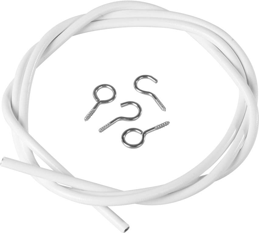 SupaDec Sprung Curtain Wire - 150cm - White Plastic Coated