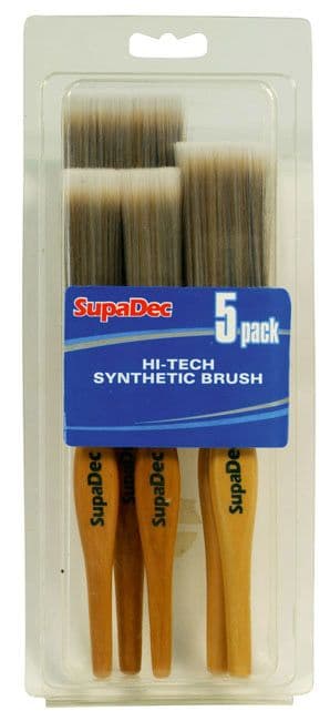 SupaDec Synthetic Brush Set - 2x1"/25mm 2x1.5"/38mm 2"/50mm, 5 Piece
