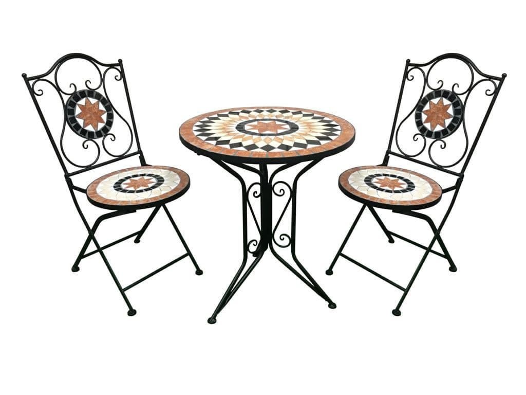 SupaGarden Mosaic Bistro Set - Burnt Orange