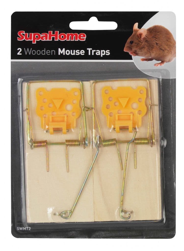 SupaHome Wooden Mouse Traps - Pack 2