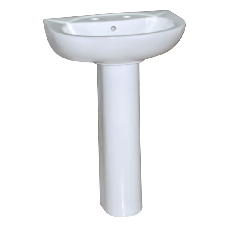 SupaPlumb Basin & Pedestal In A Box - 2 Tap Hole
