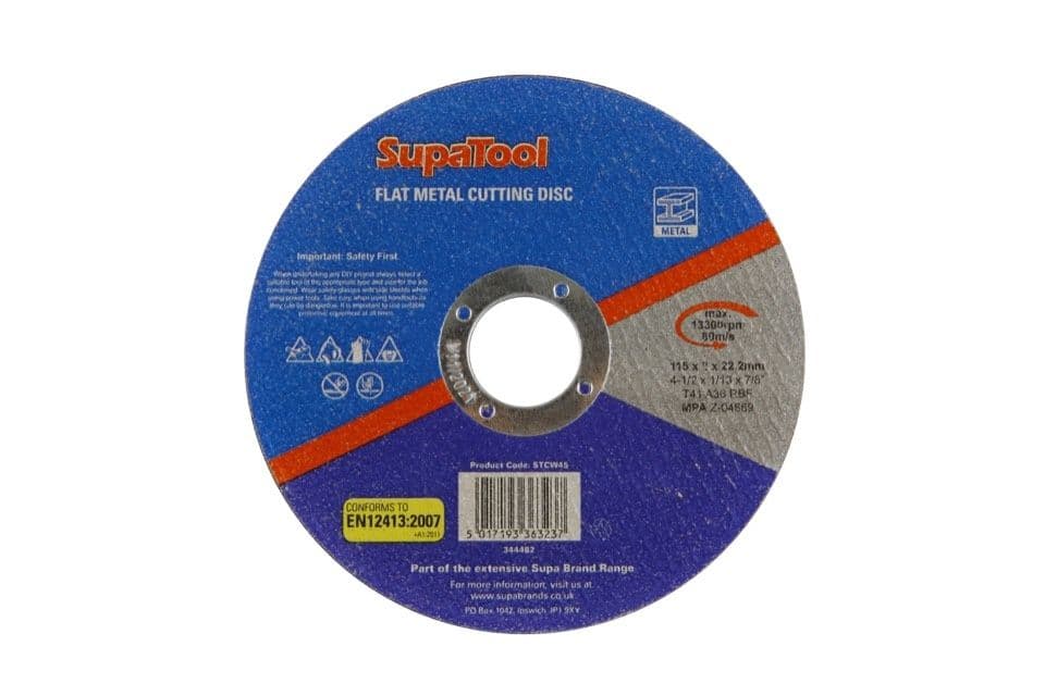 SupaTool Flat Metal Cutting Disc - 115mmx2mm