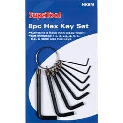 SupaTool Metric Hex Key Set - 8 Piece
