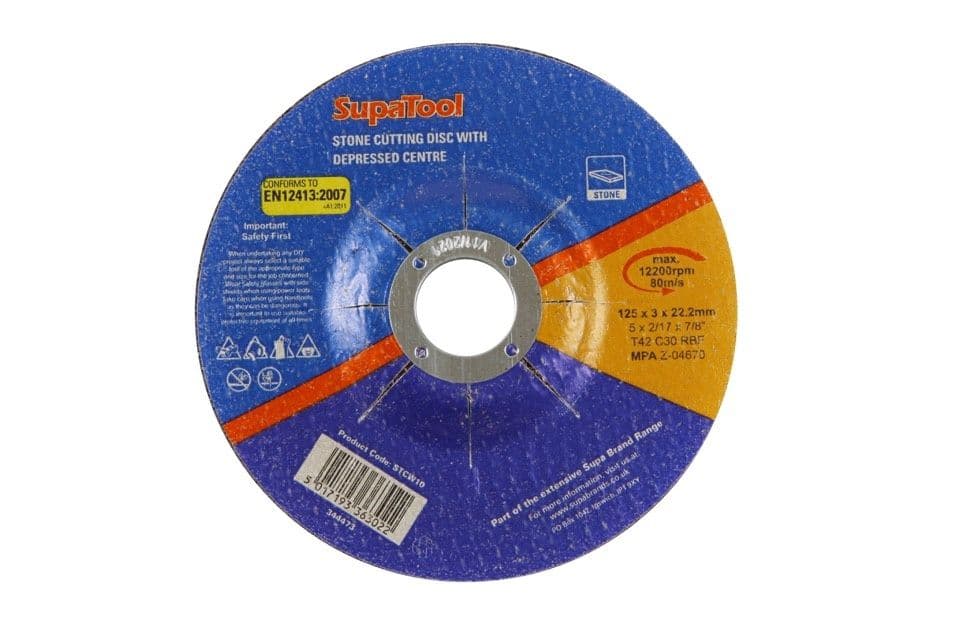 SupaTool Stone Cutting Disc With Depressed Centre - 125mmx3.2mm