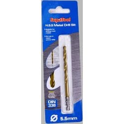 SupaTool Titanium Coated HSS Drill Bits - 5.5x93mm