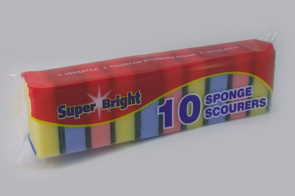 Superbright Sponge Scourers - Pack 10