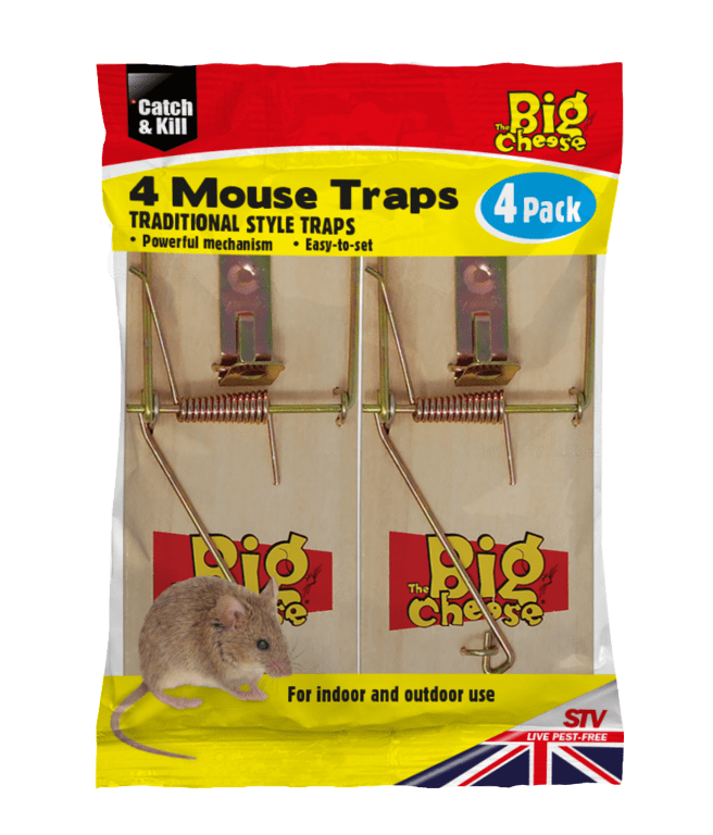 The Big Cheese Wooden Mouse Trap - 4 Pack
