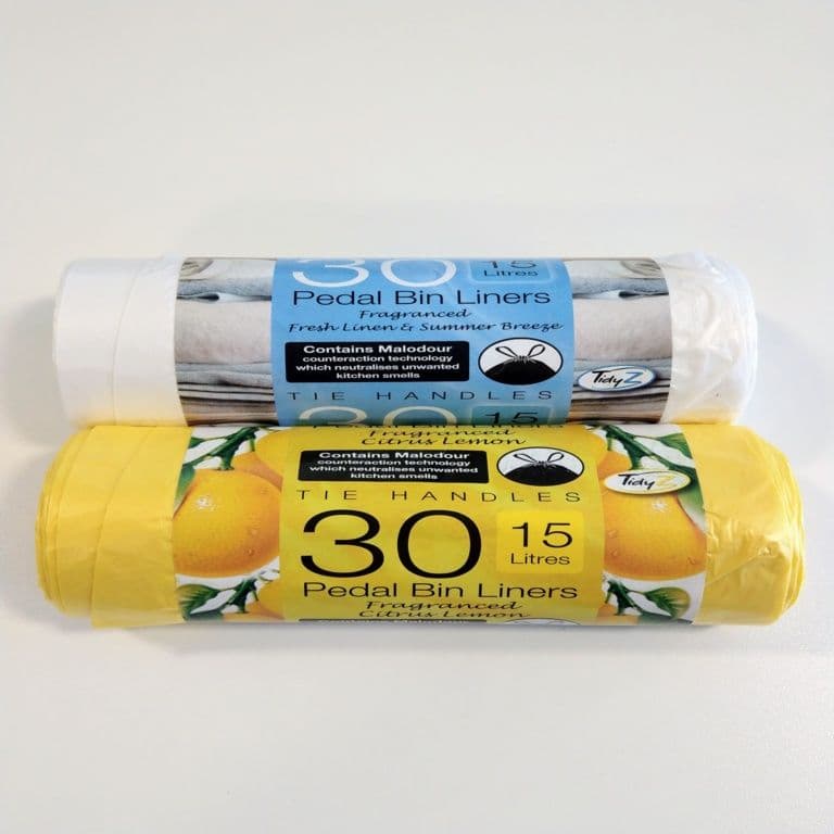 Tidyz Fragranced Pedal Bin Liners With Tie Handles - Pack 30