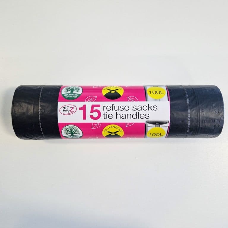 Tidyz Tie Handle Refuse Sacks 100L - Pack 15