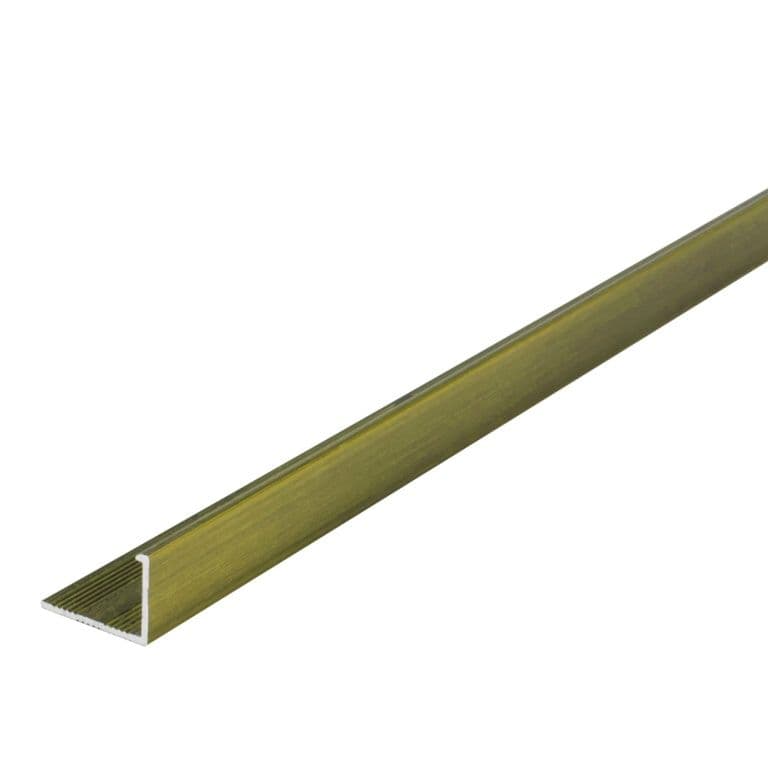 Tile Rite Gloss Brushed Gold Metal Tile Trim L Profile - 12mm x 2.44m