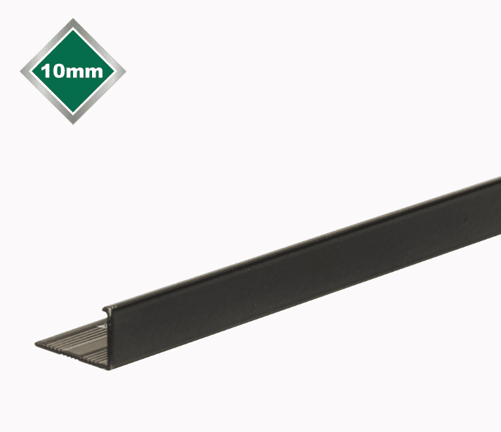 Tile Rite Smooth L Metal Tile Edge - 10mm Black